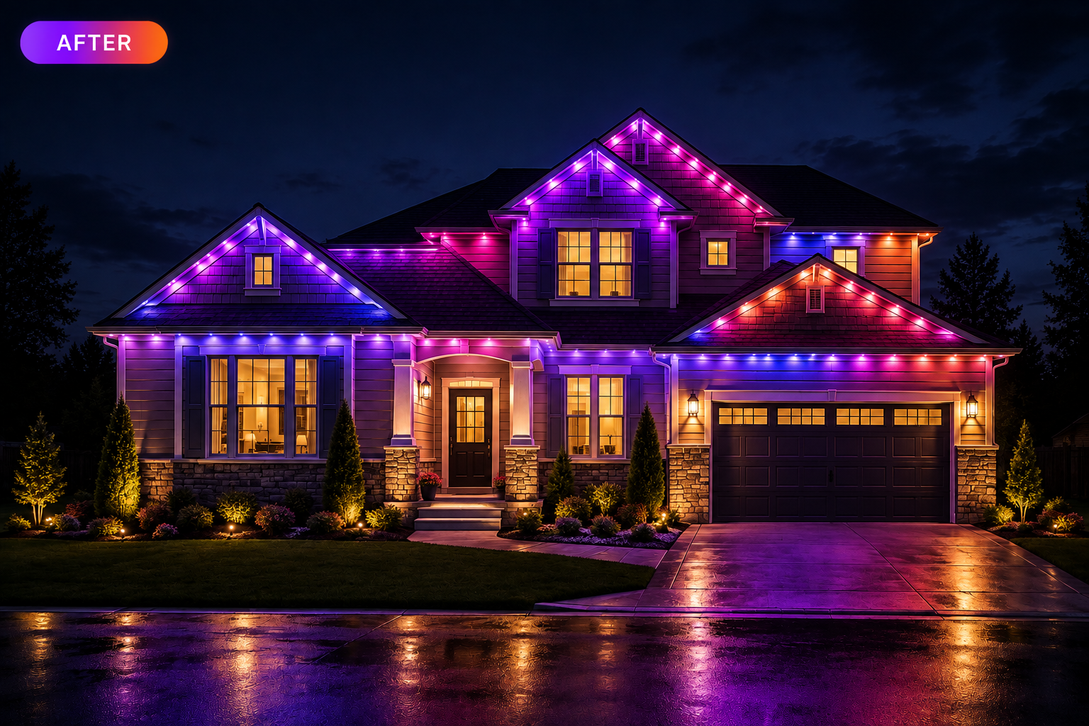 Home after permanent lighting